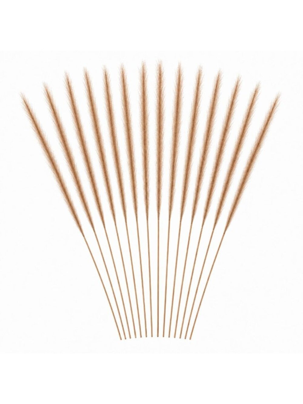 Taupe Tan Faux Feather Grass Stems, Set of 16, 31 Inch Wispy Artificial Pampas P